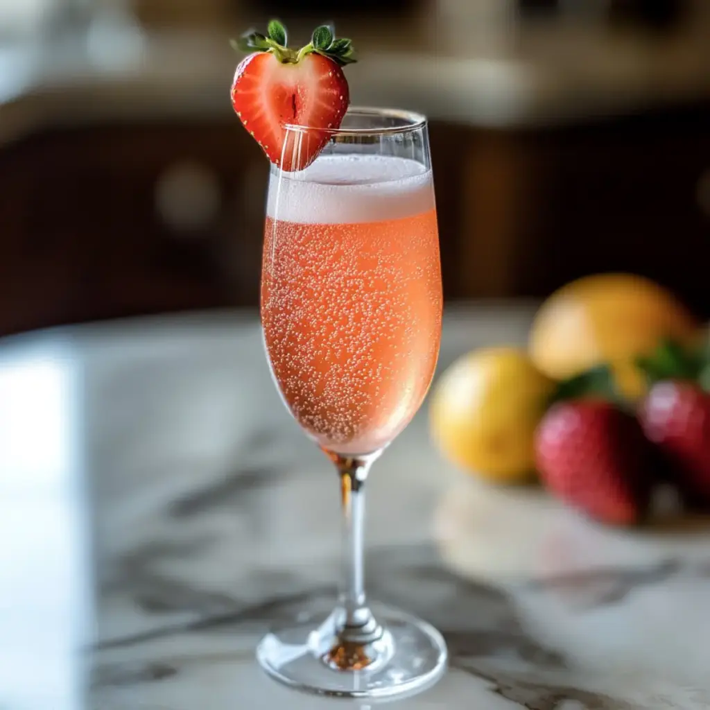 Strawberry Mimosas Mocktail