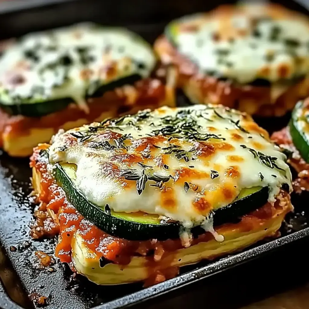 Layered Zucchini Ricotta Melts with Marinara