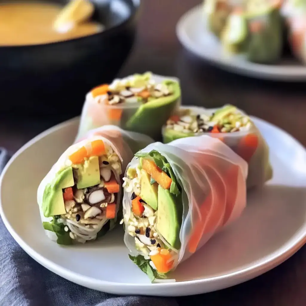 Avocado Shiitake Spring Rolls