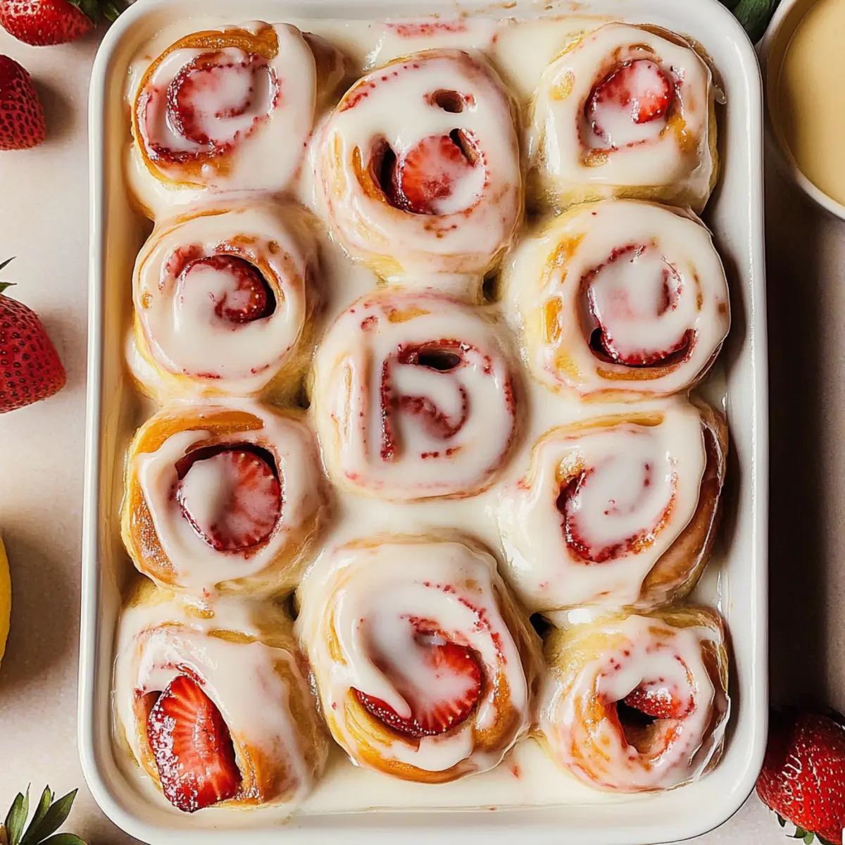 Strawberry Rolls with Lemon Icing