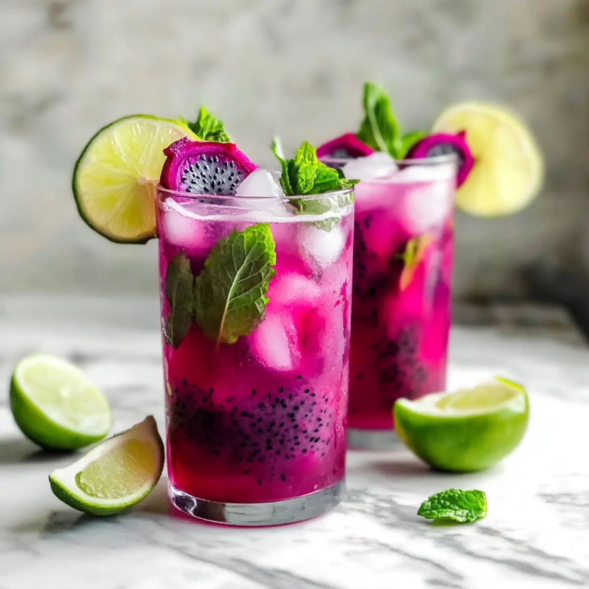 Dragon Fruit Mojito Mocktail
