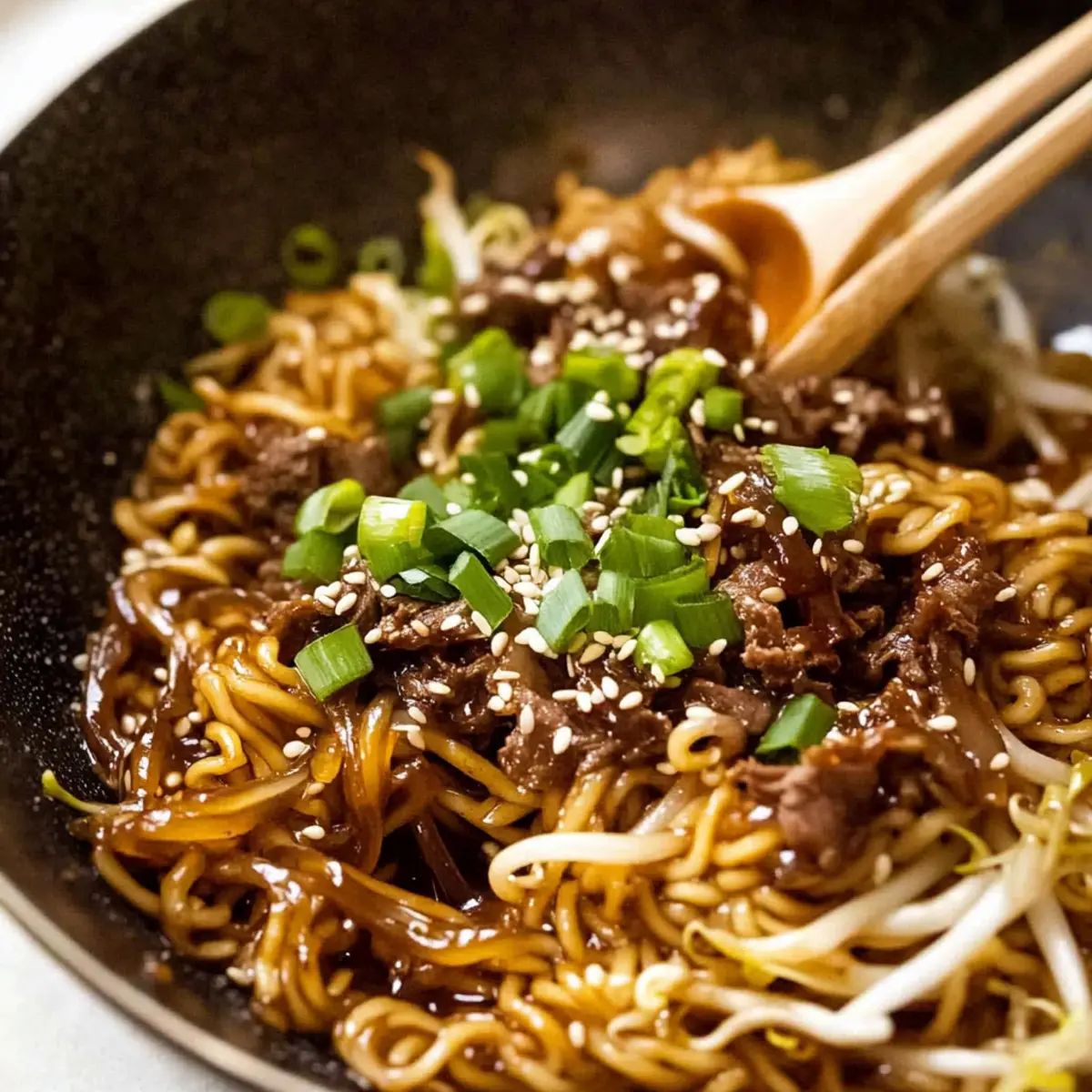 Savory Asian Caramelised Beef Ramen Noodles in 15 Minutes