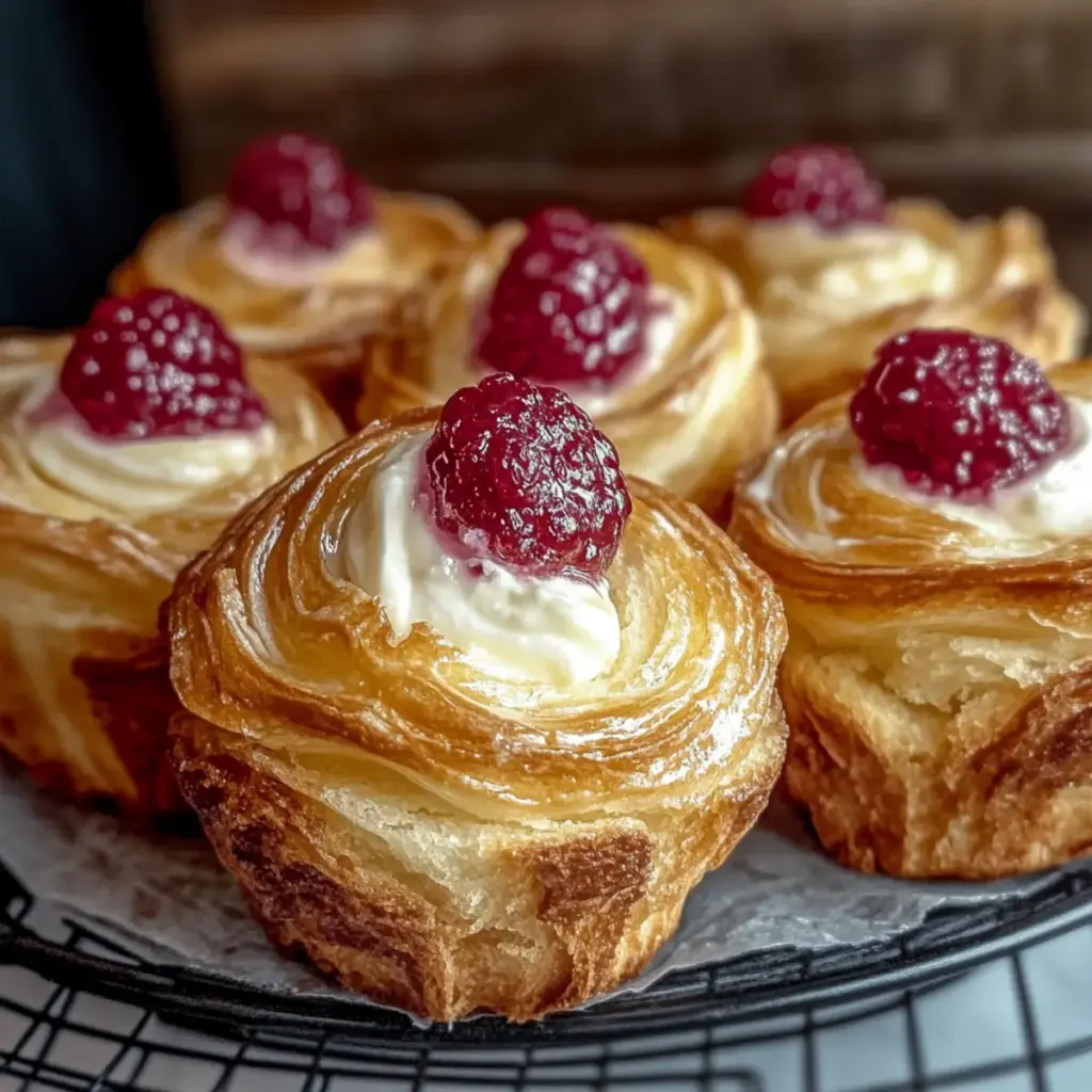 Raspberry Cream Cheese Cruffins