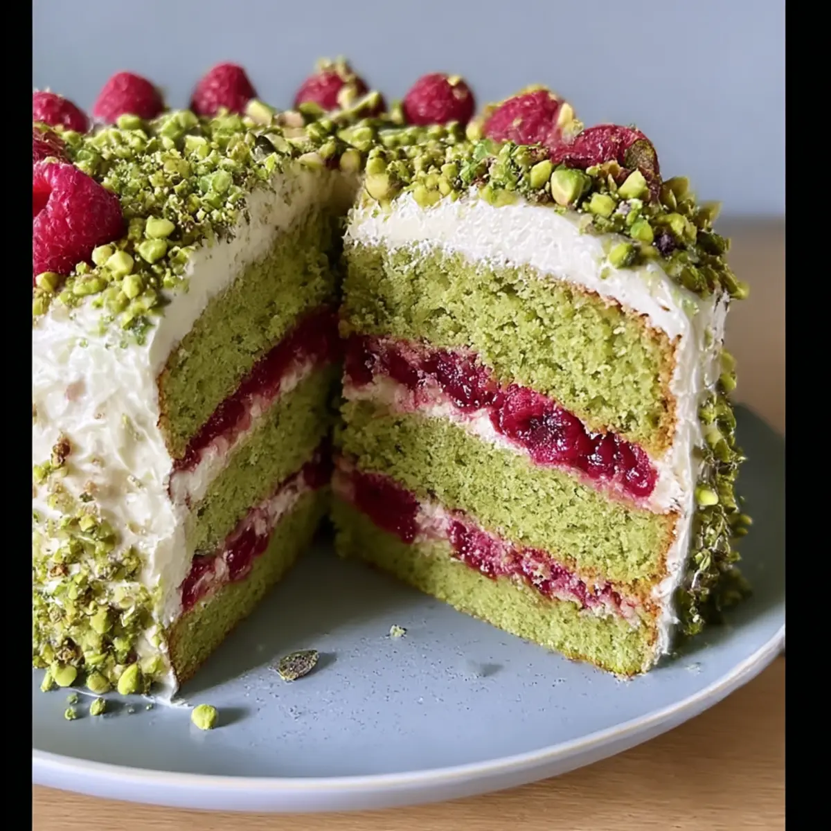 Pistachio Raspberry Cake