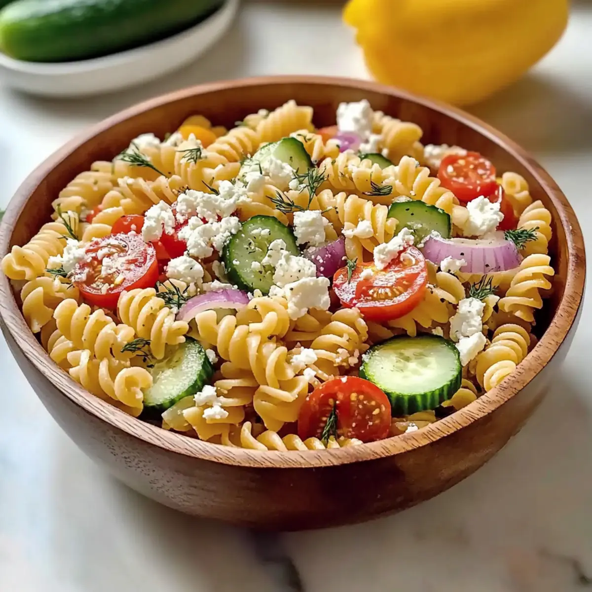 High Protein Greek Pasta Salad for A Refreshing Summer Meal